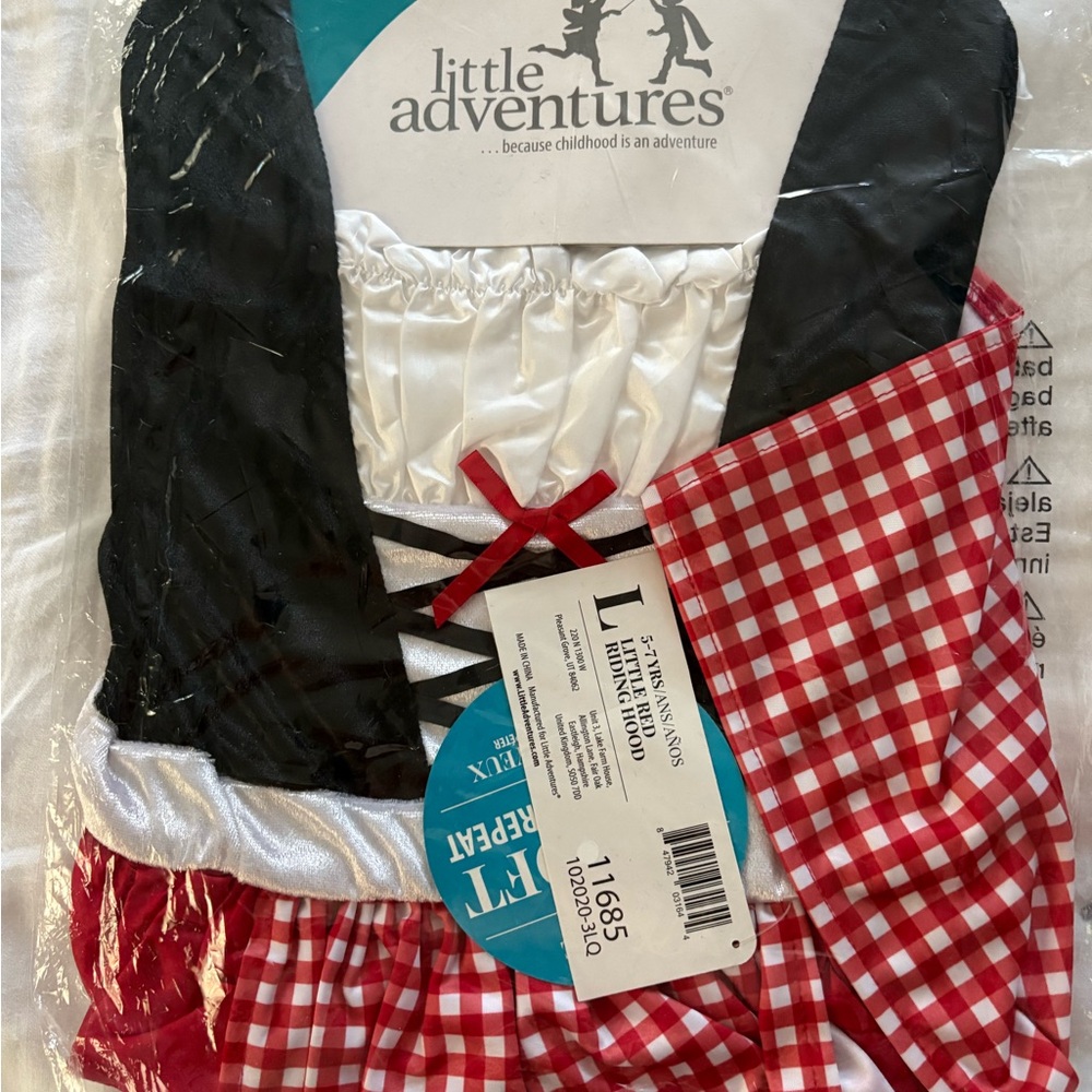 Little Adventures Little Red Riding Hood Costume with Cape, size 5-7/5-9
